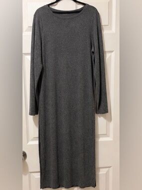 Reitmans Soft Knit Midi Dress | Dark Gray | Size Large